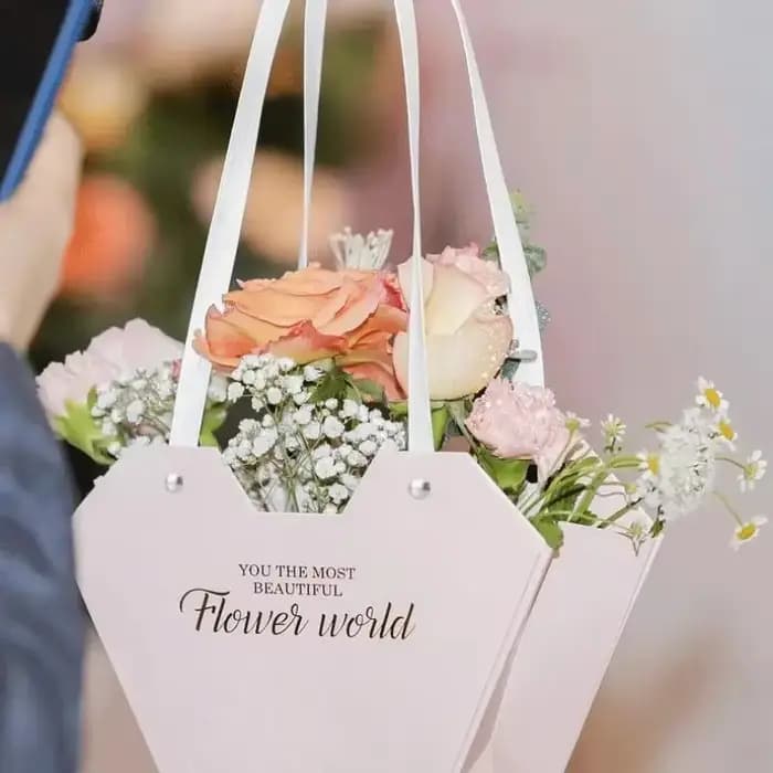 Panier de fleurs Portable, 1 pièce, boîte d'emballage de fleurs de roses, sac cadeau pour mariage, anniversaire, fête de noël, Bouquet de fleurs, fournitures de décoration
