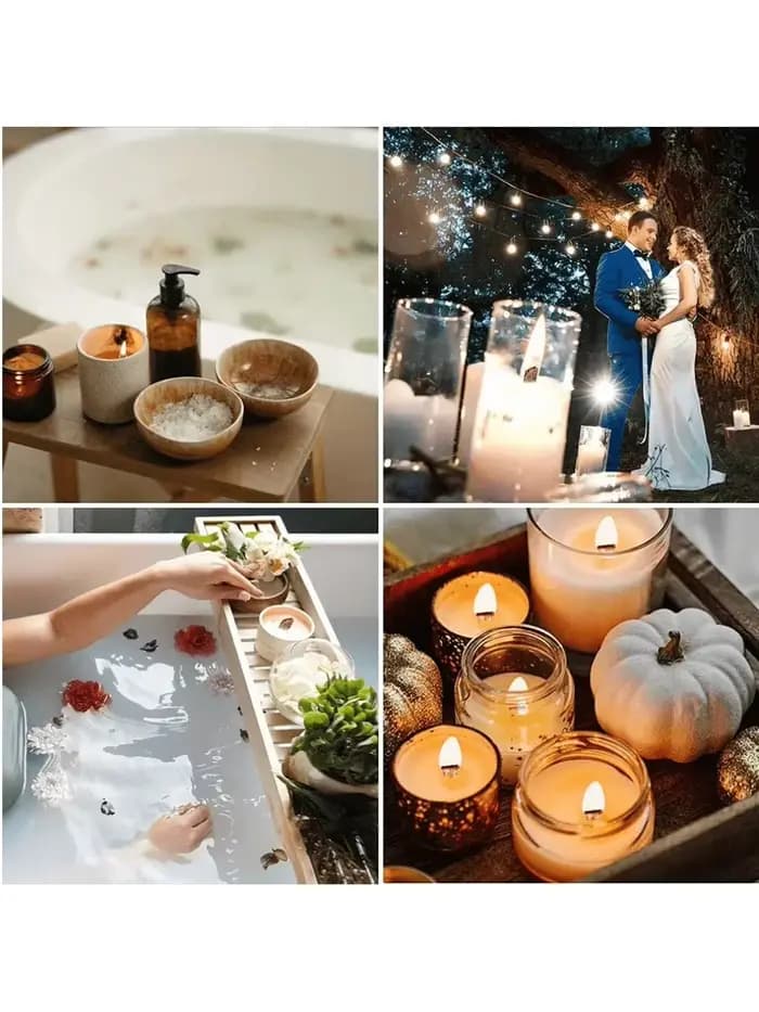 Mèche de bougies en bois, 20 pièces, Kit de fabrication de bougies, noyau de bougie sans fumée avec Base à Clip, bougie faite à la main, noyau en bois