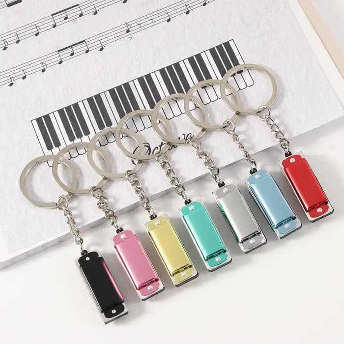 Cadeaux pour enfants Instruments à vent en bois Instruments de musique porte-clés harmonique en forme d'harmonica porte-clés pédales suspendues porte-clés
