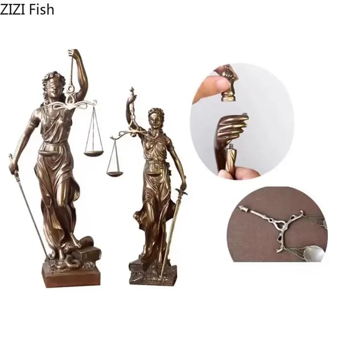 Statue de figurines de déesse de justice et d'équité judiciaire, décoration de bureau mythique, sculpture en résine Rick, décor esthétique de chambre