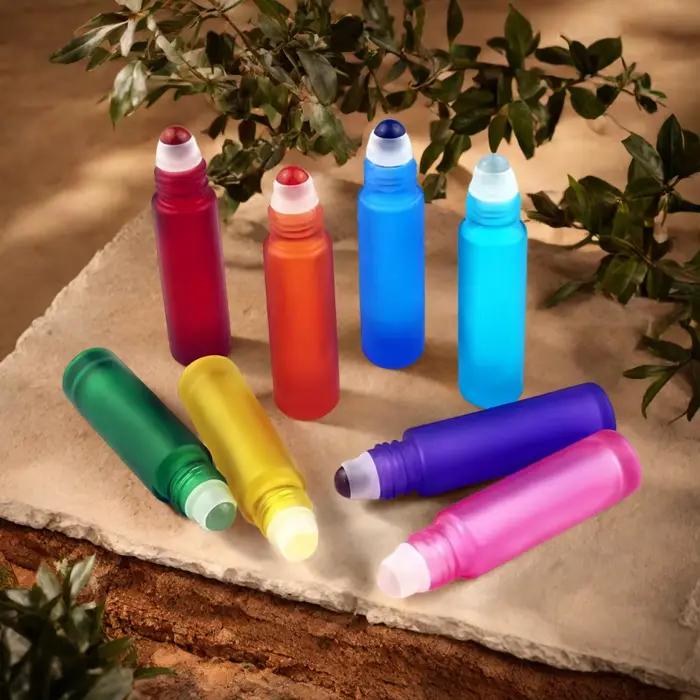 8 pièces/lot 10ml bouteille de recharge de parfum en verre l bouteille d'huile essentielle utilisation de voyage rouleau de parfum en verre sur bouteille