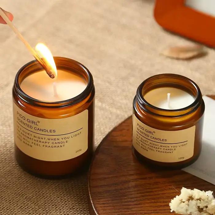 Bougie aromathérapeutique sans fumée de 100 g, idéale pour la décoration de la maison, les cadeaux d'anniversaire et de la Saint-Valentin