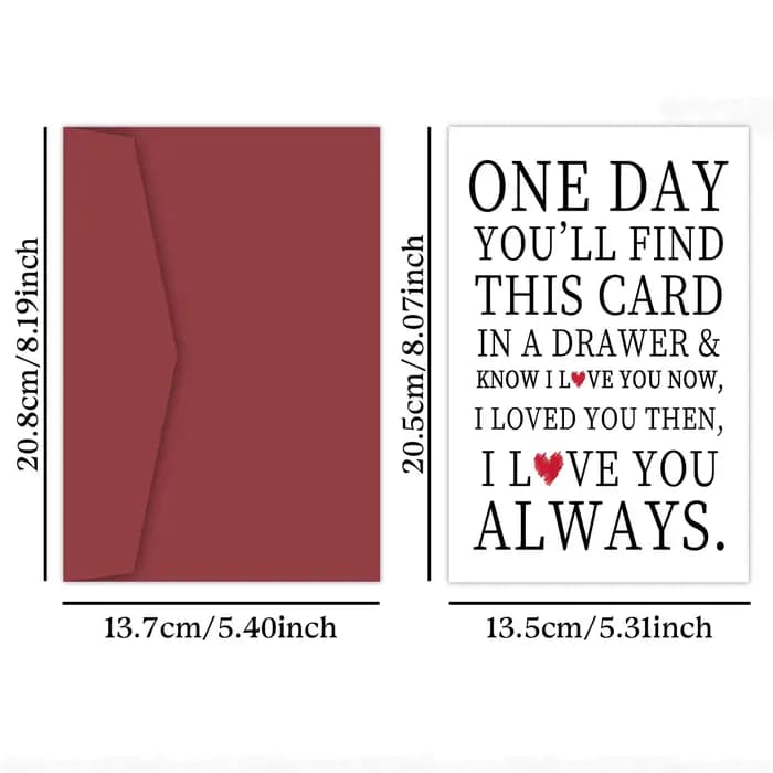 Carte d'anniversaire d'amour en forme de cœur, carte de vœux je t'aime toujours pour lui, son maman, femme, amant, parfaite pour la Saint-Valentin, le mariage