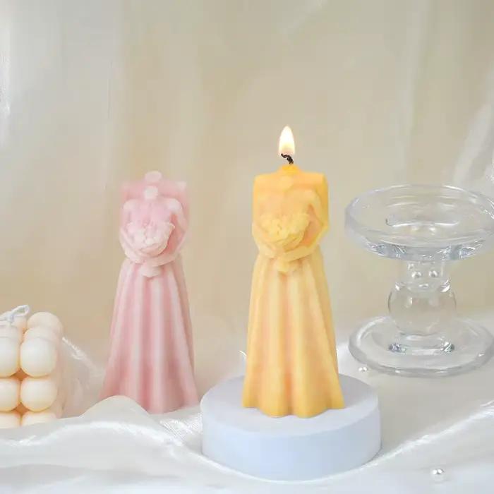 Moule en Silicone pour bougie de mariage, bricolage, décoration de mariage faite à la main, artisanat, moule en résine de plâtre, cadeau de saint valentin
