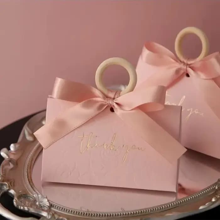 Boîtes à bonbons pour fête d'anniversaire, 10/30/50 pièces, mini Triangle rose, boîte d'emballage cadeau, bricolage, sac à bonbons créatif, fournitures pour fête de mariage