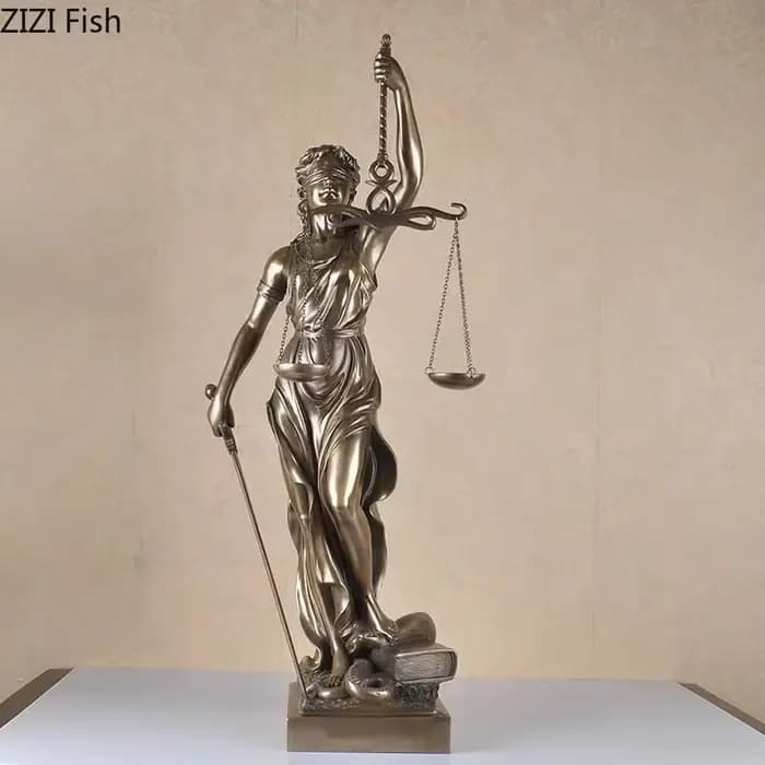 Statue de figurines de déesse de justice et d'équité judiciaire, décoration de bureau mythique, sculpture en résine Rick, décor esthétique de chambre