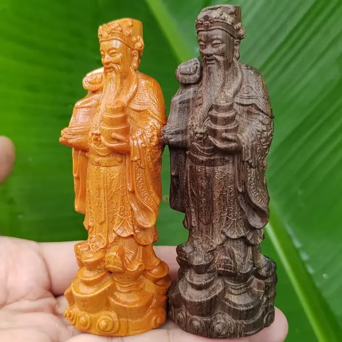 Figurine en bois du Dieu de la Richesse, décoration traditionnelle pour Noël et le Nouvel An chinois, style culturel oriental, objet d'art pour la maison, décoration d'entrée de salon, cadeau d'échang