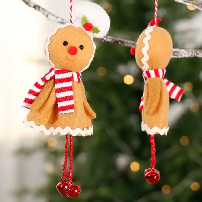 Ornement d'homme en pain d'épice pour arbre de noël, Figurine en pain d'épice, décorations suspendues pour arbre de noël