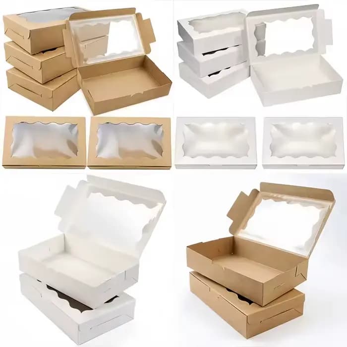 Boîte cadeau avec fenêtre transparente, 5/10 pièces, pour desserts, pâtisseries, bonbons et chocolats, parfaite pour les mariages, les anniversaires et plus encore.