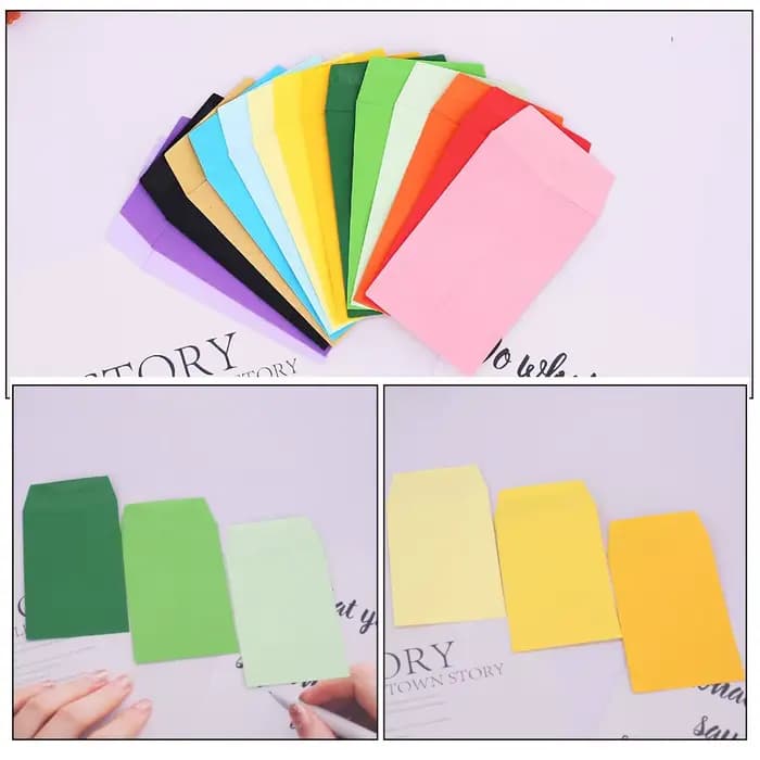 50pcs blanc petite enveloppe Mini couleur