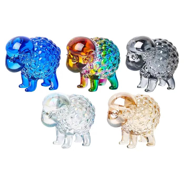 Artisanat en cristal de luxe, décoration de bureau, salon, cadeau pour enfants, mouton, dessin animé, Animal, ornement coloré pour décoration de fête
