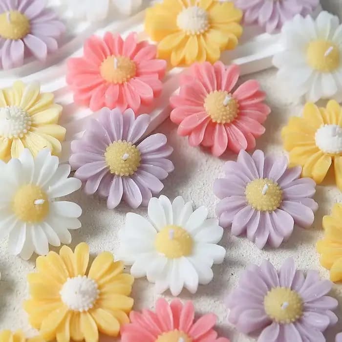 Bougies colorées en forme de marguerite, bougies parfumées florales faites à la main pour la décoration de la maison, cadeaux d'anniversaire et d'aromathérapie de mariage