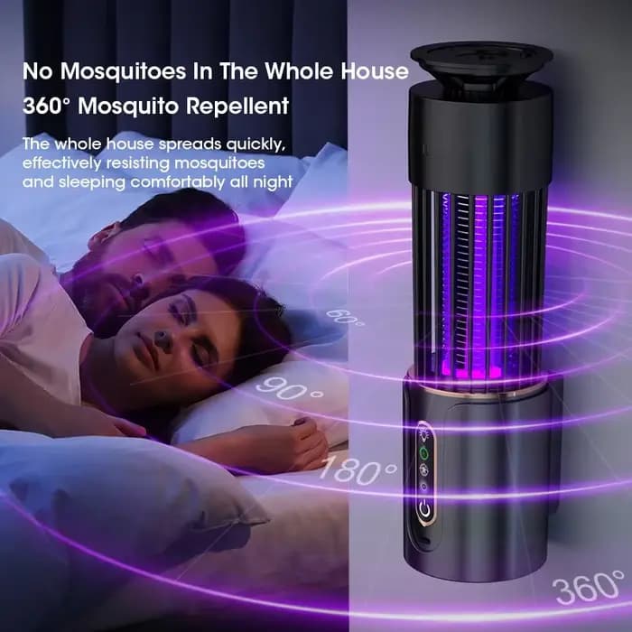 Lampe anti-moustiques HOMEFISH alimentée par USB pour la recharge ou la branchement sur secteur, piège à insectes électrique, lampe anti-moustiques d'extérieur