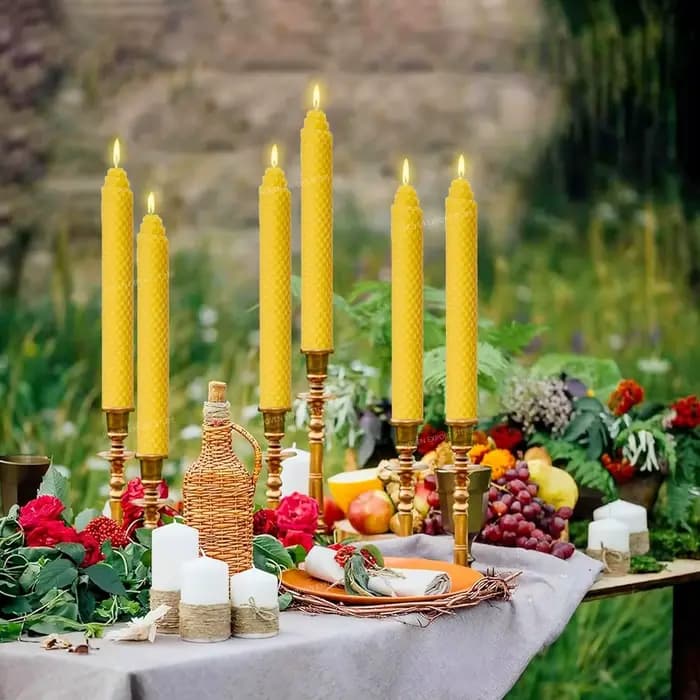 Bougies coniques en cire d'abeille