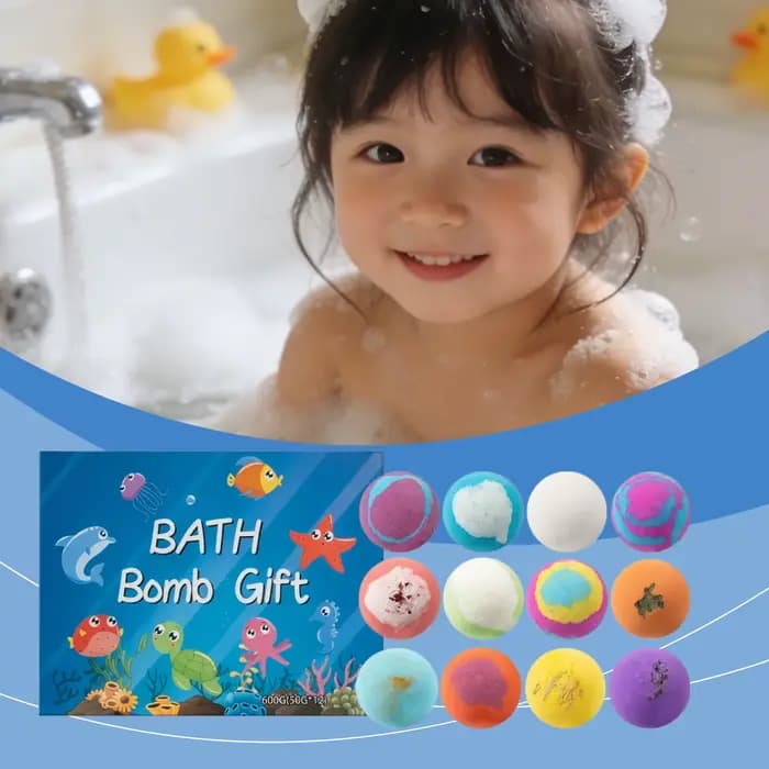 Ensemble de 16 bombes de bain pour enfants avec jouets cachés, fabriquées à la main, naturelles, méga bulles, respectueuses de la peau, thème océan, jeu sensoriel, cadeau pour bain moussant