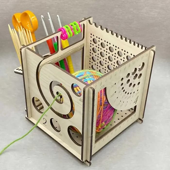 Bol de fil en bois tout-en-un, bricolage, organisateur de Crochet, support de rangement, distributeur de fil en bois, bol à tricoter pour tricoter au Crochet, nouveau