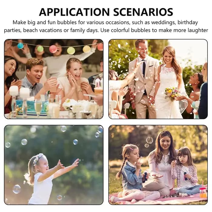 Ensemble de grandes baguettes à bulles, jouets, grande machine de fabrication de bulles avec plateau pour enfants et adultes, cadeaux de fête d'été en plein air, jeux d'anniversaire