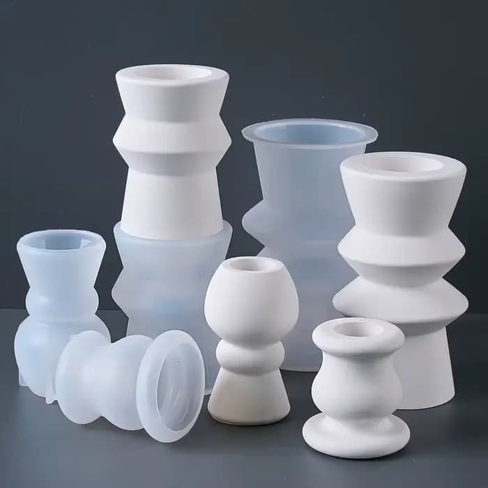 Bougeoir pilier romain de Style nordique, moule en Silicone, Base de bougie parfumée, chandelier en gypse, cadeaux artisanaux d'art minimaliste