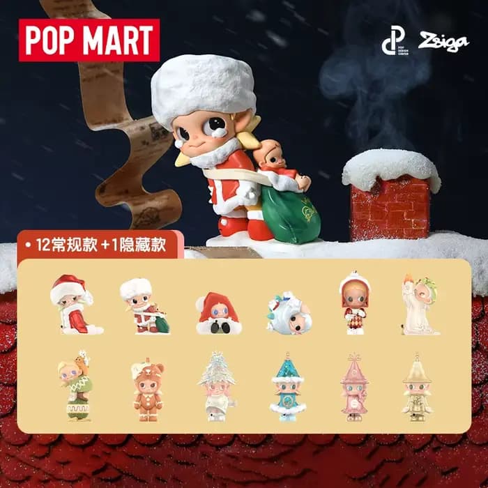 POPMART Zsiga l'hiver des cadeaux série boîte aveugle Surprise boîte mystère figurine d'action décor à la maison modèle mignon anniversaire
