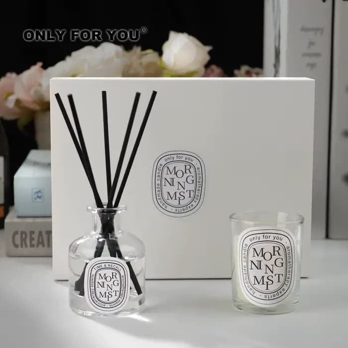 Bouteille diffuseur de roseaux de 50ml, associé à un diffuseur de bougie d'huile essentielle, coffret cadeau, hôtel, maison, aromathérapie, désodorisant, décoration de la maison