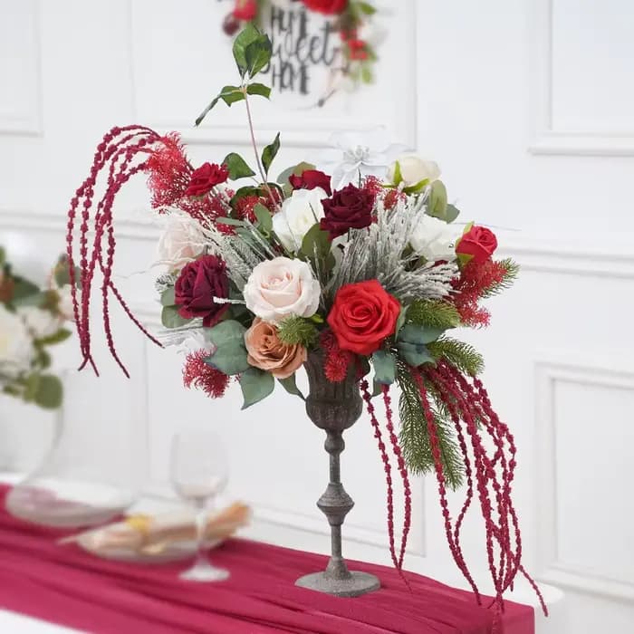 Vase série noël avec fleur, Arrangement Floral pour réception de mariage, chandelier de Table, décorations, fournitures de tir H866212