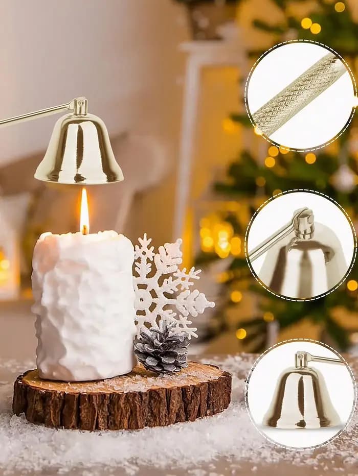 Tondeuse à mèche de bougie 3 pièces-tondeuse à mèche, éteignoir de bougie, trempette à mèche, Kit d'entretien de bougie 3 en 1, accessoire de bougie en acier inoxydable