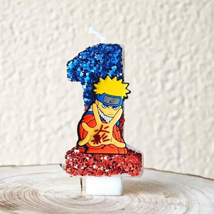 Bougie parfumée Akatsuki Red Cloud Pattern inspirée de l'anime Naruto pour anniversaire