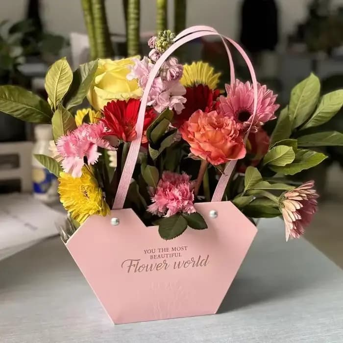 Panier de fleurs Portable, 1 pièce, boîte d'emballage de fleurs de roses, sac cadeau pour mariage, anniversaire, fête de noël, Bouquet de fleurs, fournitures de décoration