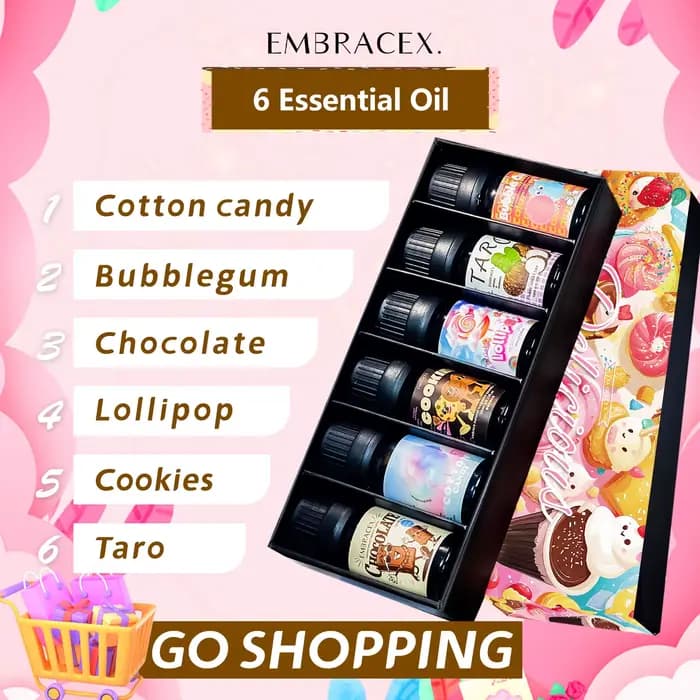 Coffret cadeau d'huiles essentielles délicieuses, 6 pièces/1 ensemble, bougie DIY pour humidificateur et diffuseur, décorations pour la maison
