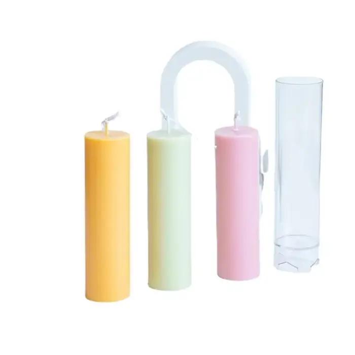 Moule à bougie cylindrique en plastique, bougie d'aromathérapie faite à la main, kit exécutif, pot de moule en acrylique, cadeau de décoration intérieure, 15cm
