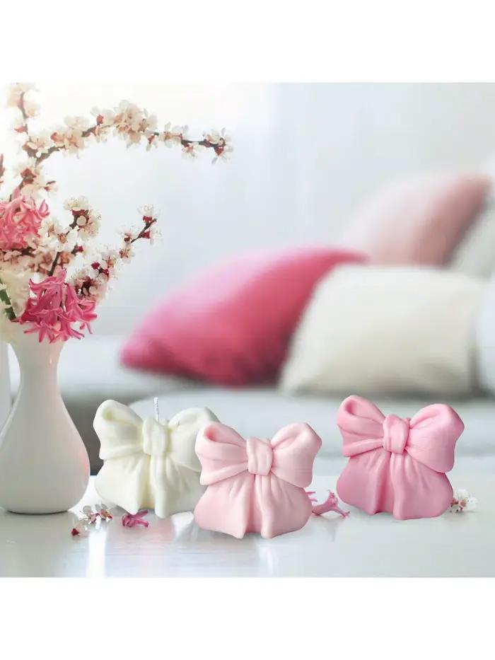 1 bougie parfumée en forme d'arc, design d'arc 3D, parfum longue durée, convient à la décoration de la maison, cadeaux parfaits pour la Saint-Valentin