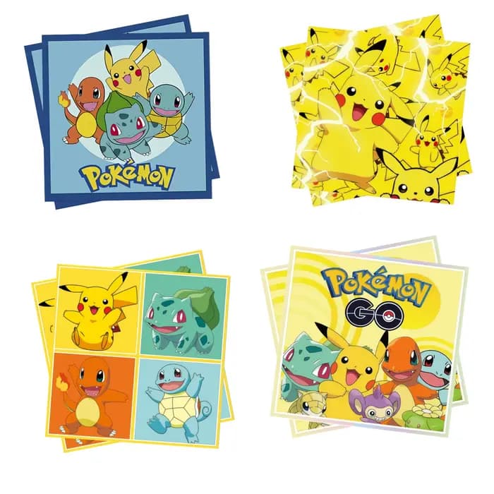 Papier Pokemon serviette décoration de fête Pikachu serviette d'anniversaire pokemon papier mouchoirs bébé douche Pikachu cadeaux de fête fournitures