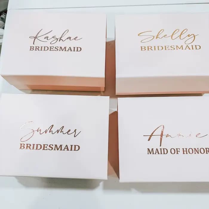Coffret cadeau personnalisé pour fête nuptiale, cadeaux de demoiselle d'honneur, boîtes d'enterrement de vie de jeune fille avec ruban, boîte cadeau magnétique vide pour mariage, noël