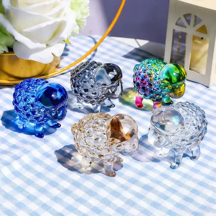 Artisanat en cristal de luxe, décoration de bureau, salon, cadeau pour enfants, mouton, dessin animé, Animal, ornement coloré pour décoration de fête