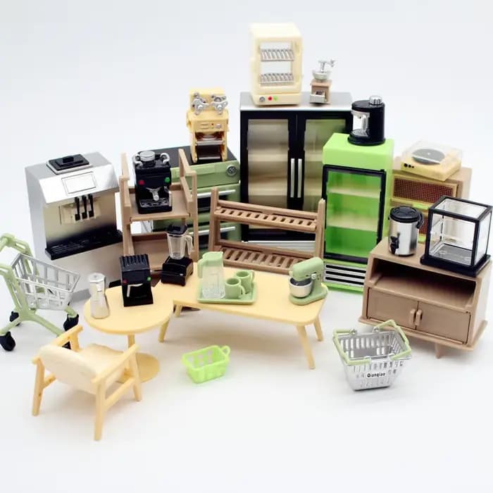 Miniature de maison de poupée, accessoires de mobilier, table ronde miniature DIY, modèle de micro-scène, jouets pour chambre à coucher et famille
