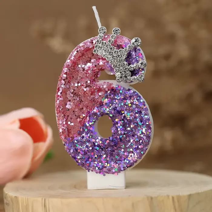 Bougie d'anniversaire mignonne, décorations de gâteau, bougie chiffre, grande bougie couronne de princesse pour la décoration de gâteau, thème princesse pour anniversaire d'enfants