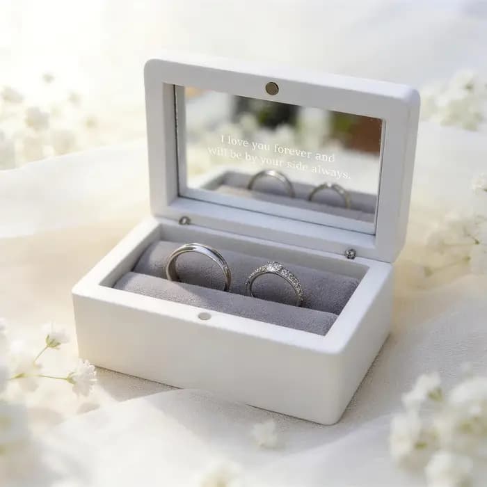 Boîte à alliances personnalisée pour 2 alliances, boîte à alliances personnalisée pour la mariée et le marié avant l'église, boîte à alliances pour le mariage