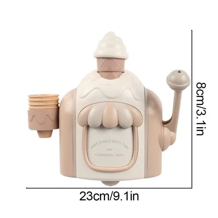 Machine à mousse à bulles pour enfants, jouets de bain de voiture avec aspiration puissante, machine à crème glacée pour tout-petits pour jouer sensoriel, fournitures délicates