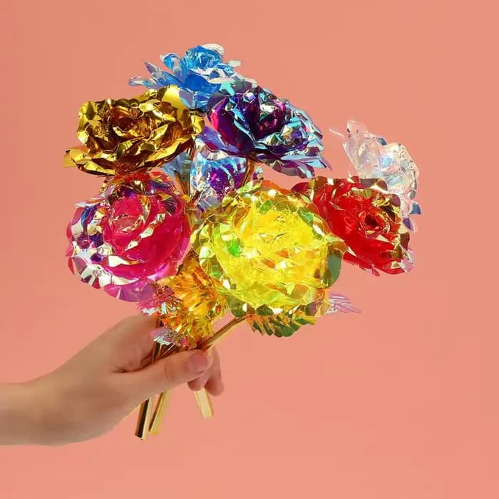 Cadeau créatif pour la Saint-Valentin, rose artificielle plaquée or, rose à feuille d'or, cadeau pour la Saint-Valentin, fête des mères