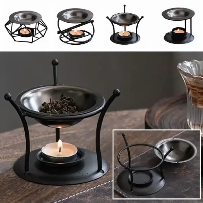 Diffuseur d'huiles essentielles créatif, brûleur d'aromathérapie rétro portable, porte-bougie décoratif, support chauffant pour bougie, décoration d'intérieur