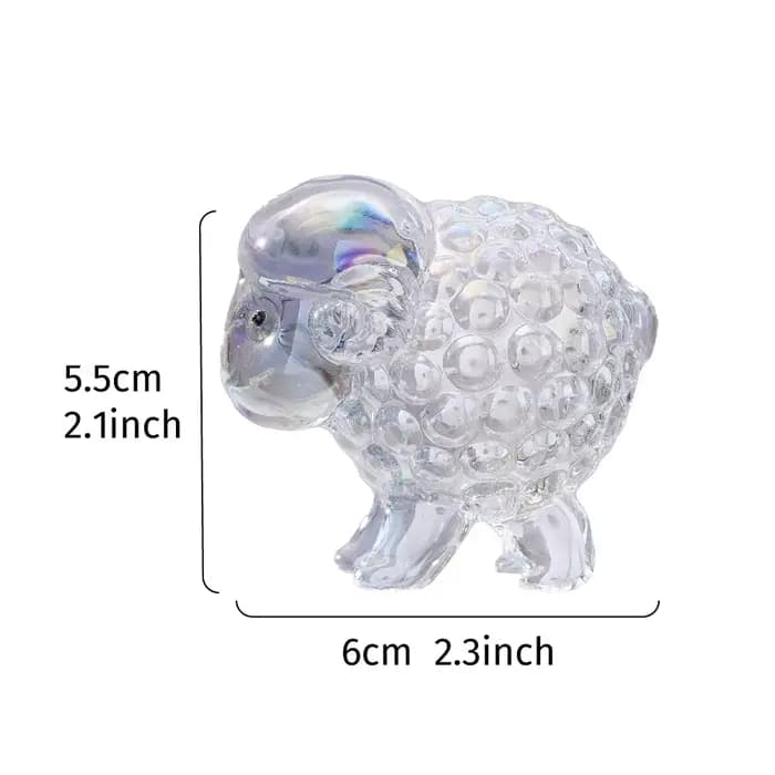 Artisanat en cristal de luxe, décoration de bureau, salon, cadeau pour enfants, mouton, dessin animé, Animal, ornement coloré pour décoration de fête