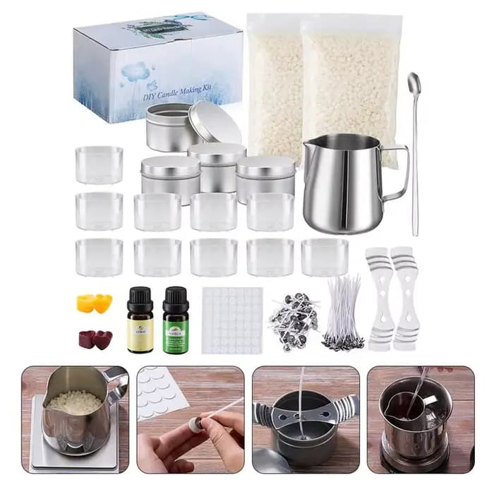 Kit de fournitures de bricolage de cire d'abeille, arts et artisanat, cadeaux faits à la main pour anniversaire, fête de mariage, exécutif de bougie, 1 ensemble