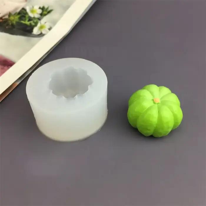 Moule à bougie citrouille en Silicone, créatif, en résine d'aromathérapie végétale, outils de cuisson, décoration de gâteau d'halloween 3D, fournitures artisanales