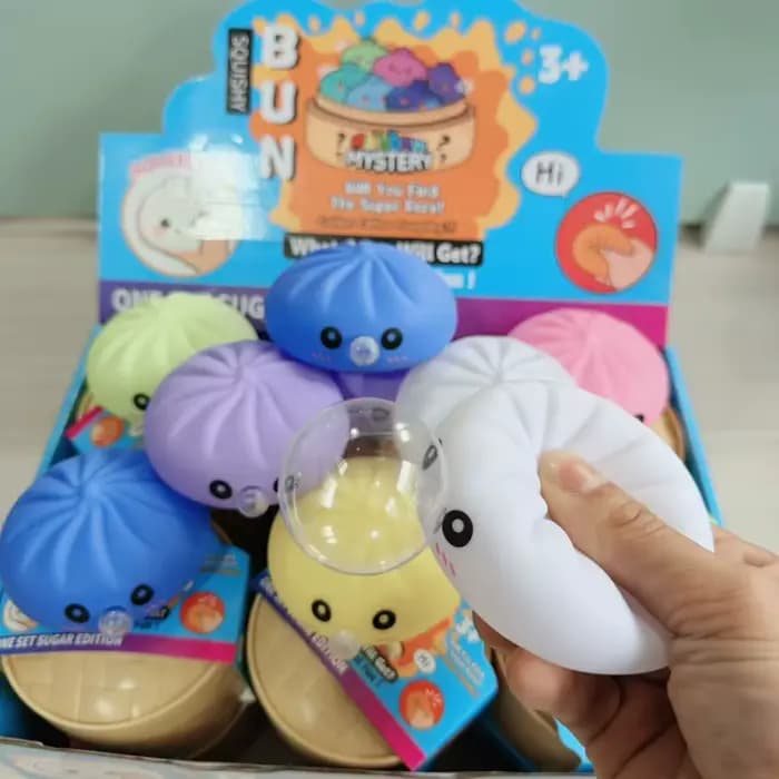 Nouveau : Jouet à presser esthétique Bubble Puking Bun, boîte mystère créative, ornement alimentaire réaliste, anti-stress sensoriel en gel solide