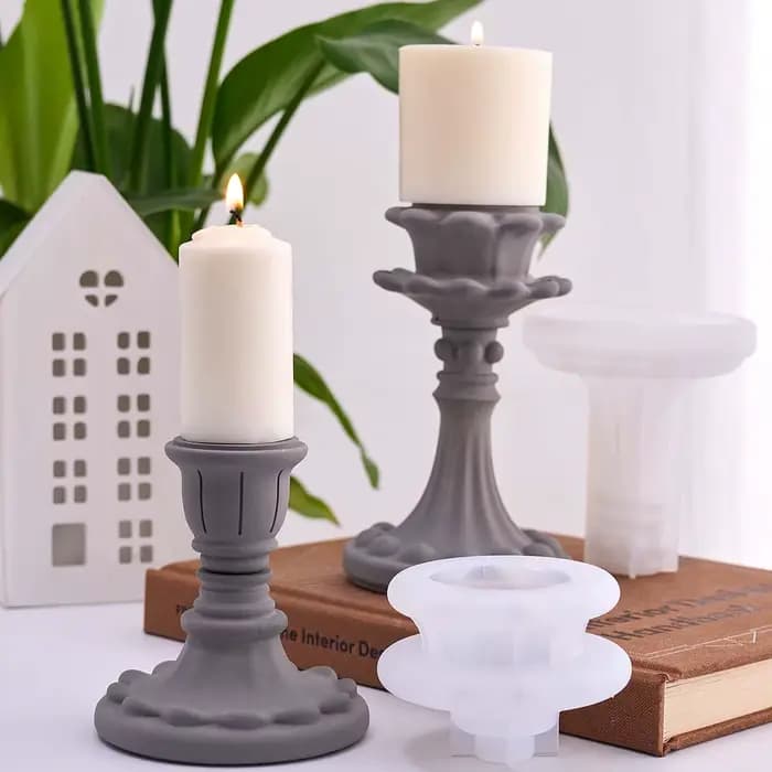 Bougeoir de Style européen, moule en Silicone, bricolage, chandelier d'aromathérapie, Base de plâtre, résine, moules de moulage artisanal, fournitures de décoration pour la maison