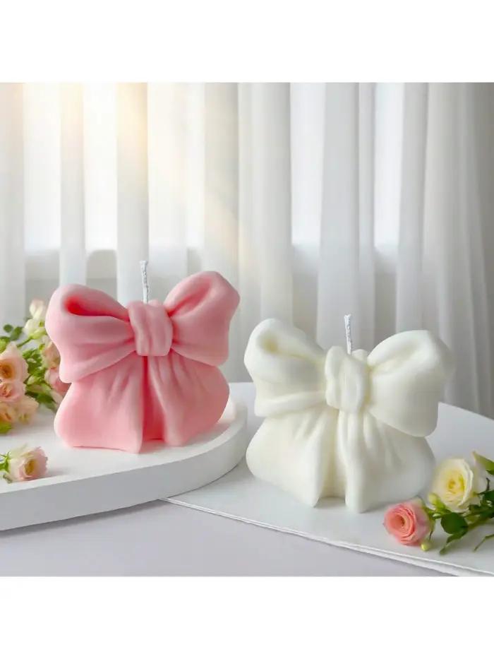 1 bougie parfumée en forme d'arc, design d'arc 3D, parfum longue durée, convient à la décoration de la maison, cadeaux parfaits pour la Saint-Valentin