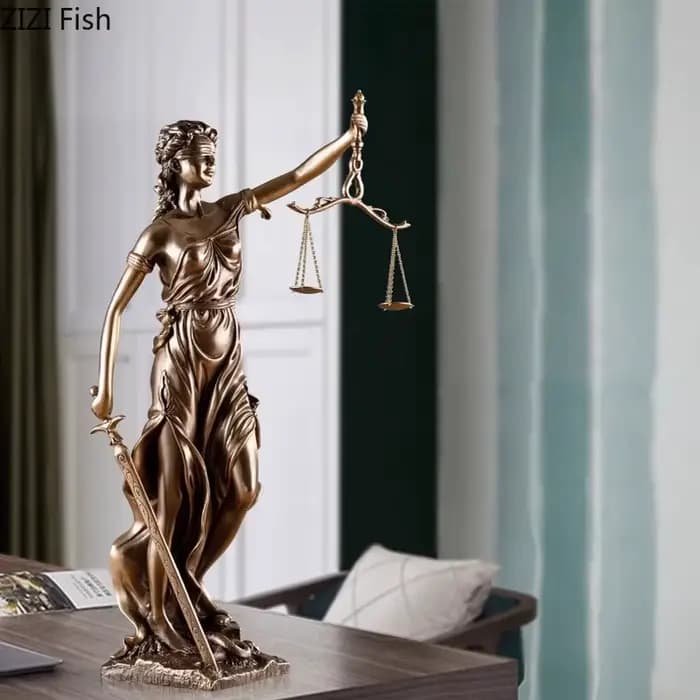 Statue de figurines de déesse de justice et d'équité judiciaire, décoration de bureau mythique, sculpture en résine Rick, décor esthétique de chambre