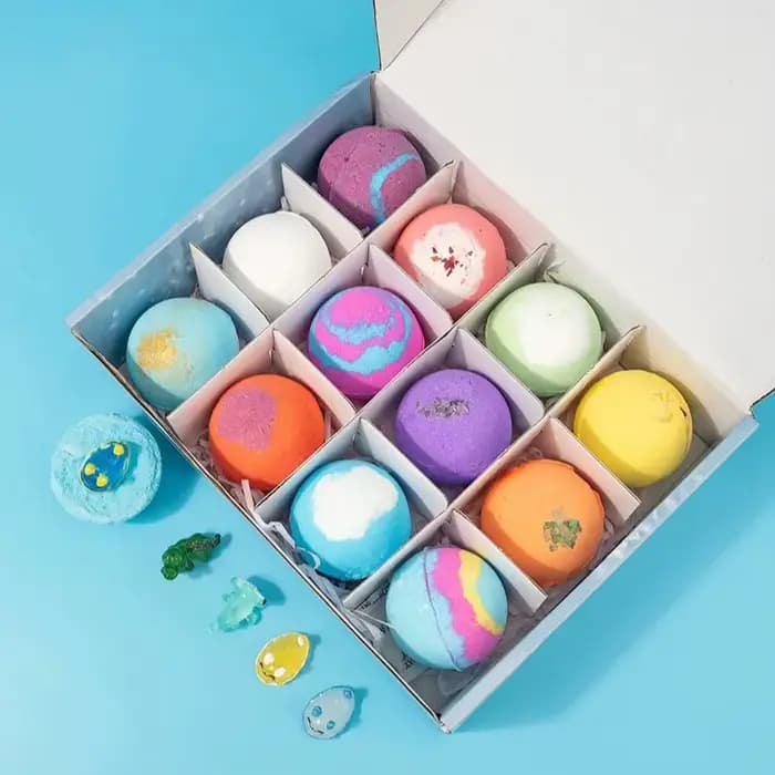 Bombes de bain pour enfants avec surprise cachée, bulles colorées et riches, jouets de bain amusants et relaxants pour enfants, coffret cadeau de vacances pour enfants, bain moussant océanique