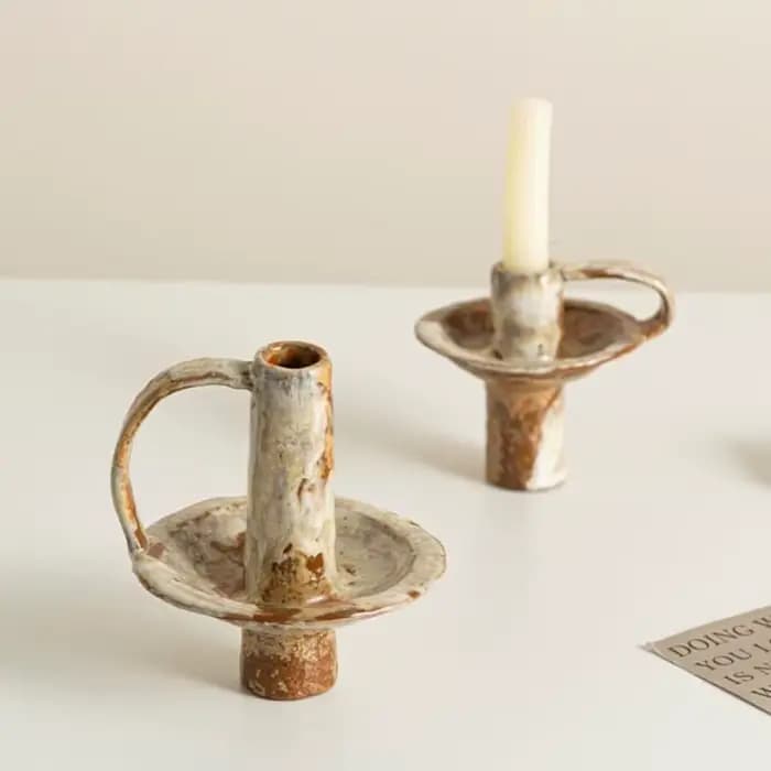 Wabi Sabi Style rétro bougeoir en céramique maison chez l'habitant four Transformation aromathérapie support bougie décoration décor à la maison
