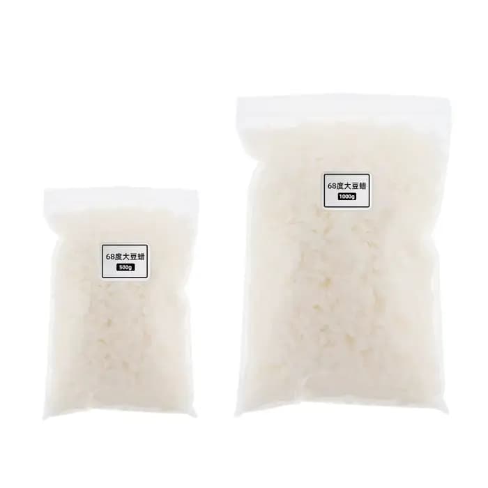 Cire de soja à 68 degrés, 500g, à point de fusion élevé, en flocons, matière première pour bougies, peut être mélangée à de la cire d'abeille blanche pour créer un modèle.